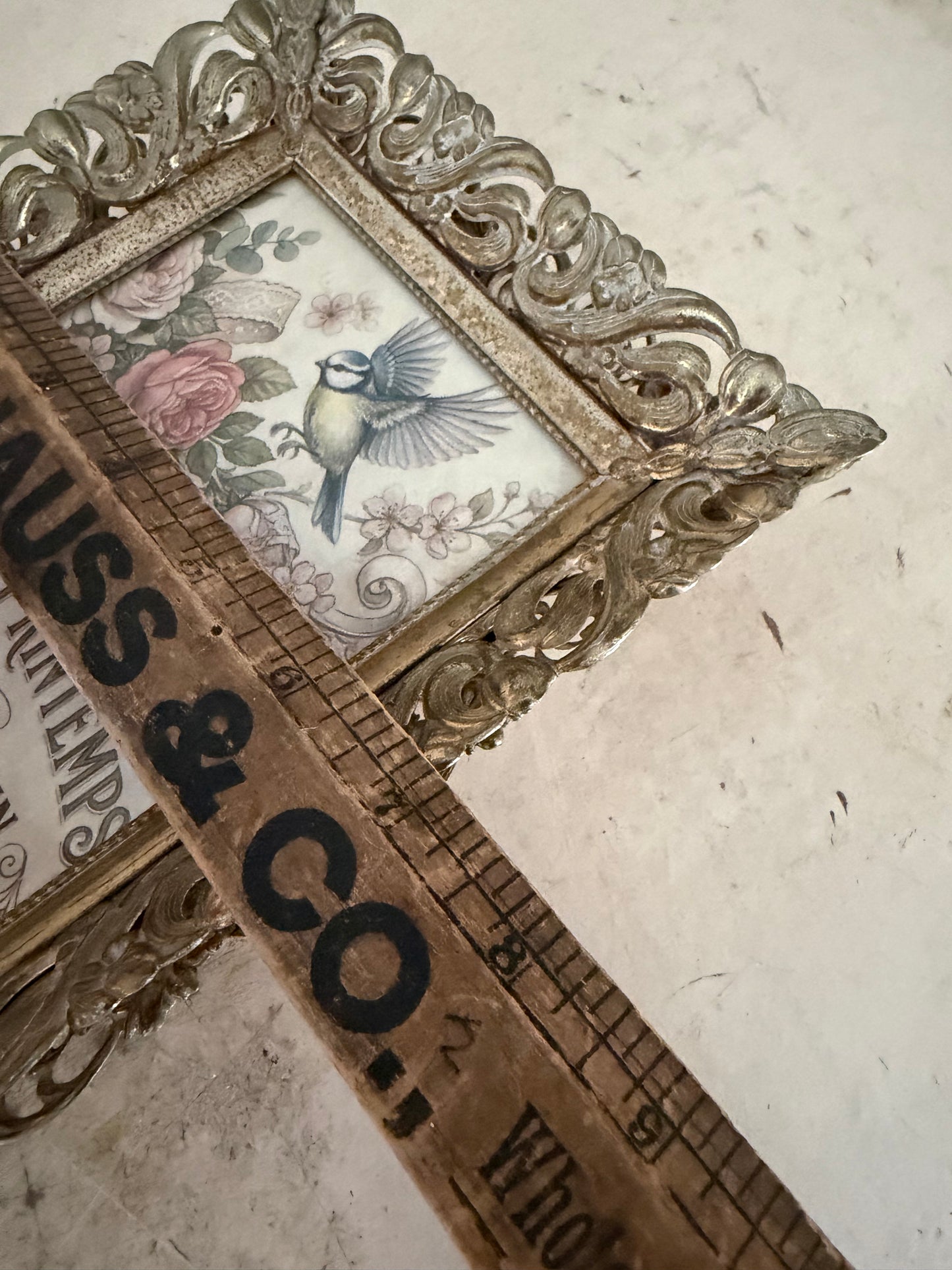Vintage Metal Frame with Art sold individually