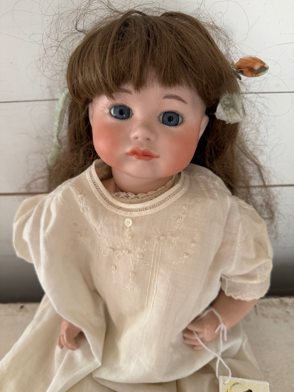 Thelma Dick 1976 a reproduction of an SFBJ 252 Paris antique doll- antique dress
