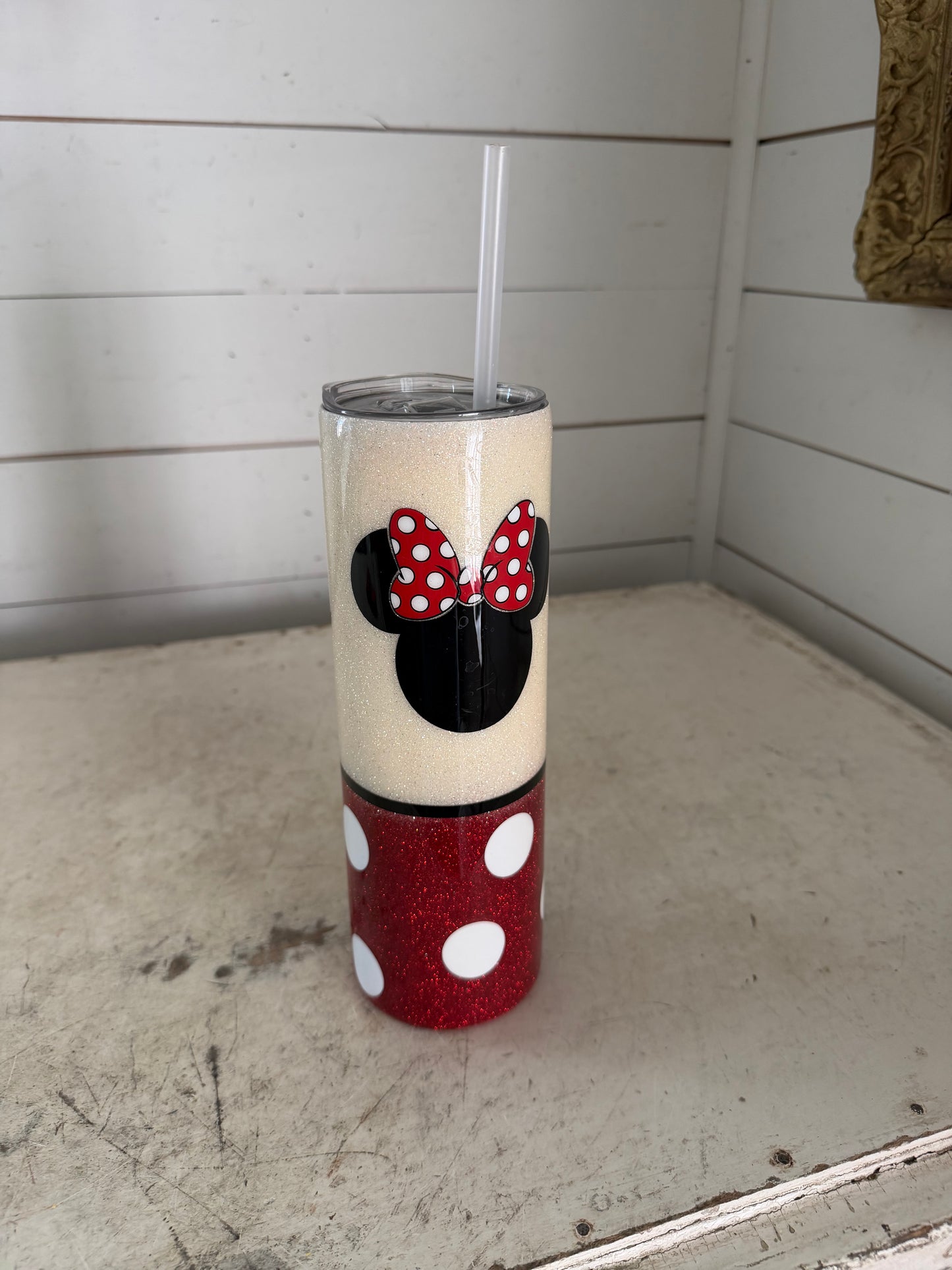 Custom glitter, Minnie Mouse Tumbler