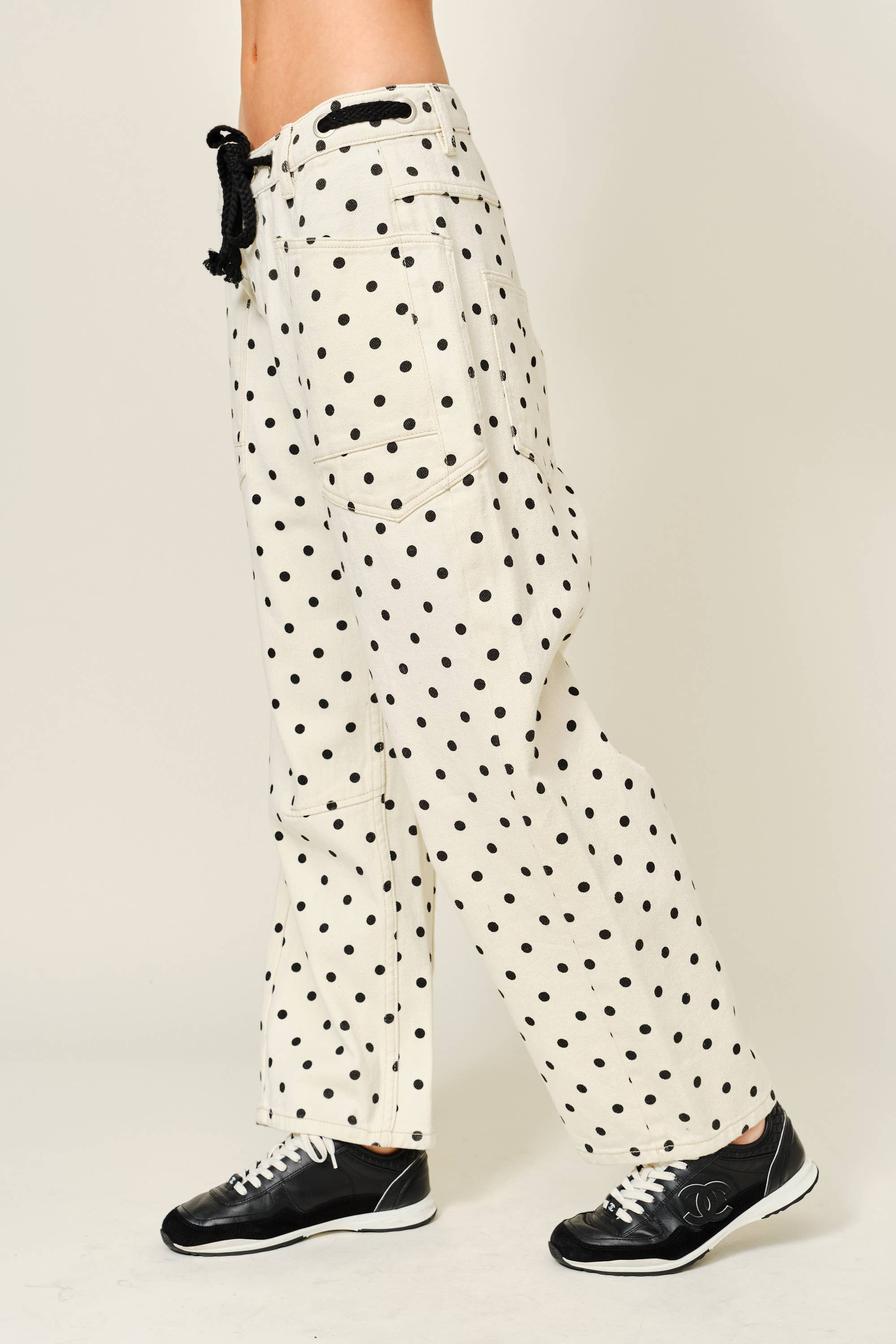 Polka Dot Barrel Jeans