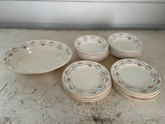 Vintage Edwin W. Knowles Floral Dishes Gold Trim USA - sold individually