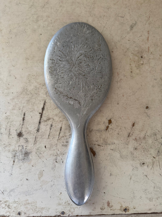 Antique Edwardian Style Etched Hand Mirror