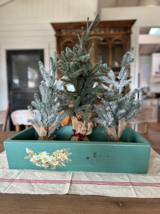 Juniper Large Wood Tote / Box with handles - GREENERY NOT INCLUDED