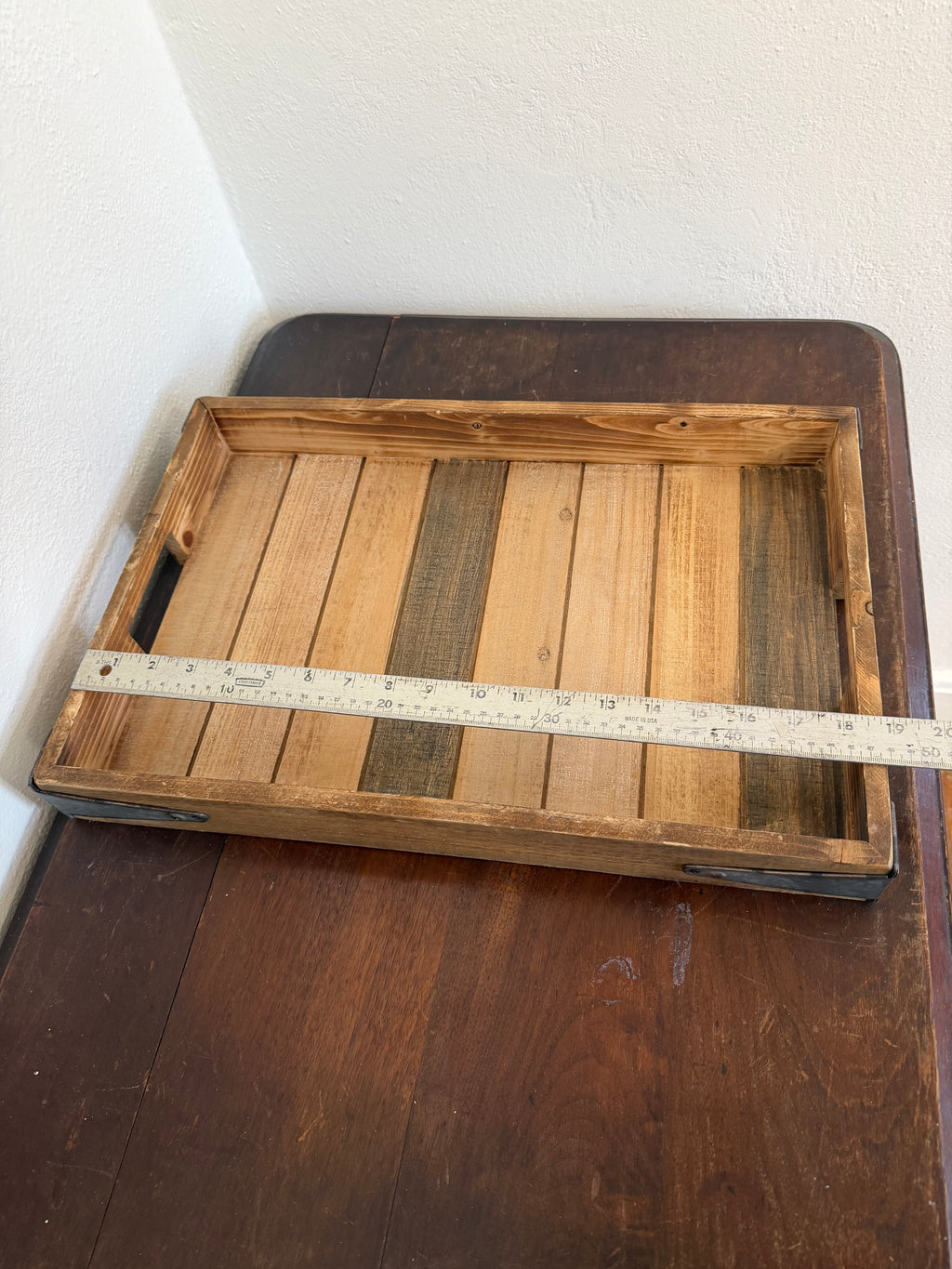 Slatted Rustic Wood Tray Will get makeover