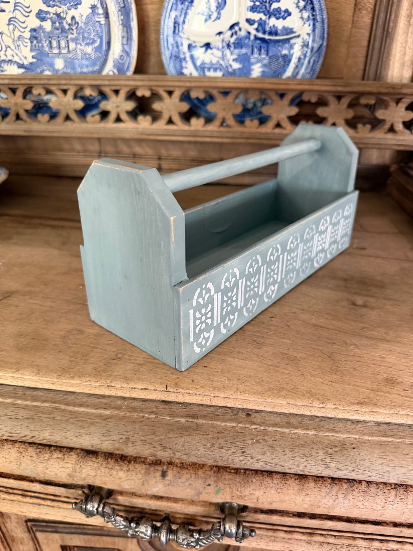 Hand Painted Small wood tote