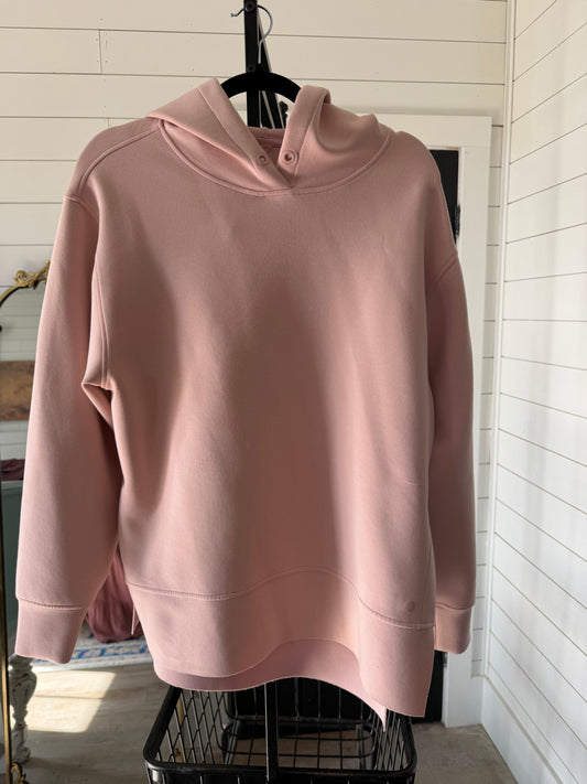Calla Pink Oversized Hoodie Sweatshirt - Small