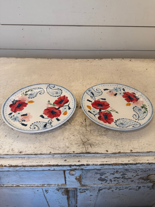 Floral paisley and poppy plates sold individually Dolly Parton