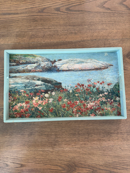 Poppies at the beach tray 20.5x12.5”