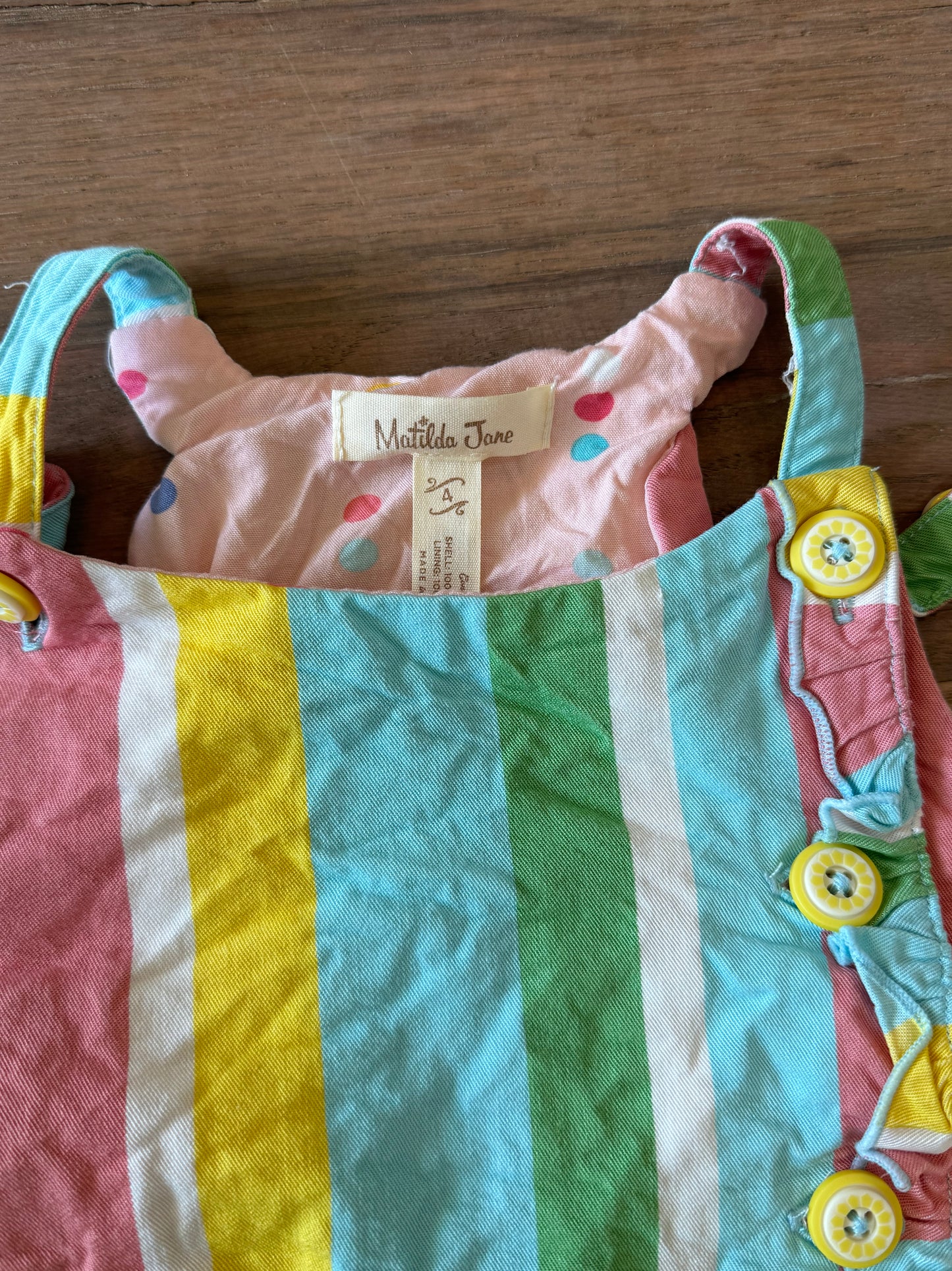 Matilda Jane Fringe Rainbow Romper 4 Toddler