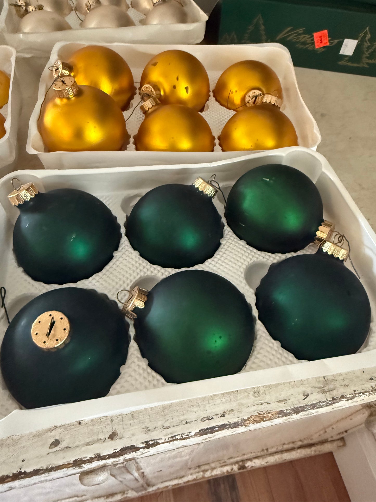 Vintage glass ornament sold in sets of six