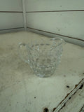 Fostoria American Cubist Glass Pitcher Vintage Clear Pressed Glass Creamer