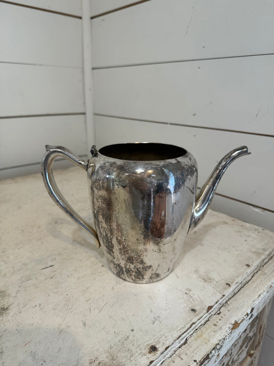 Tarnished Silver Kettle missing Lid - Silver over Copper
