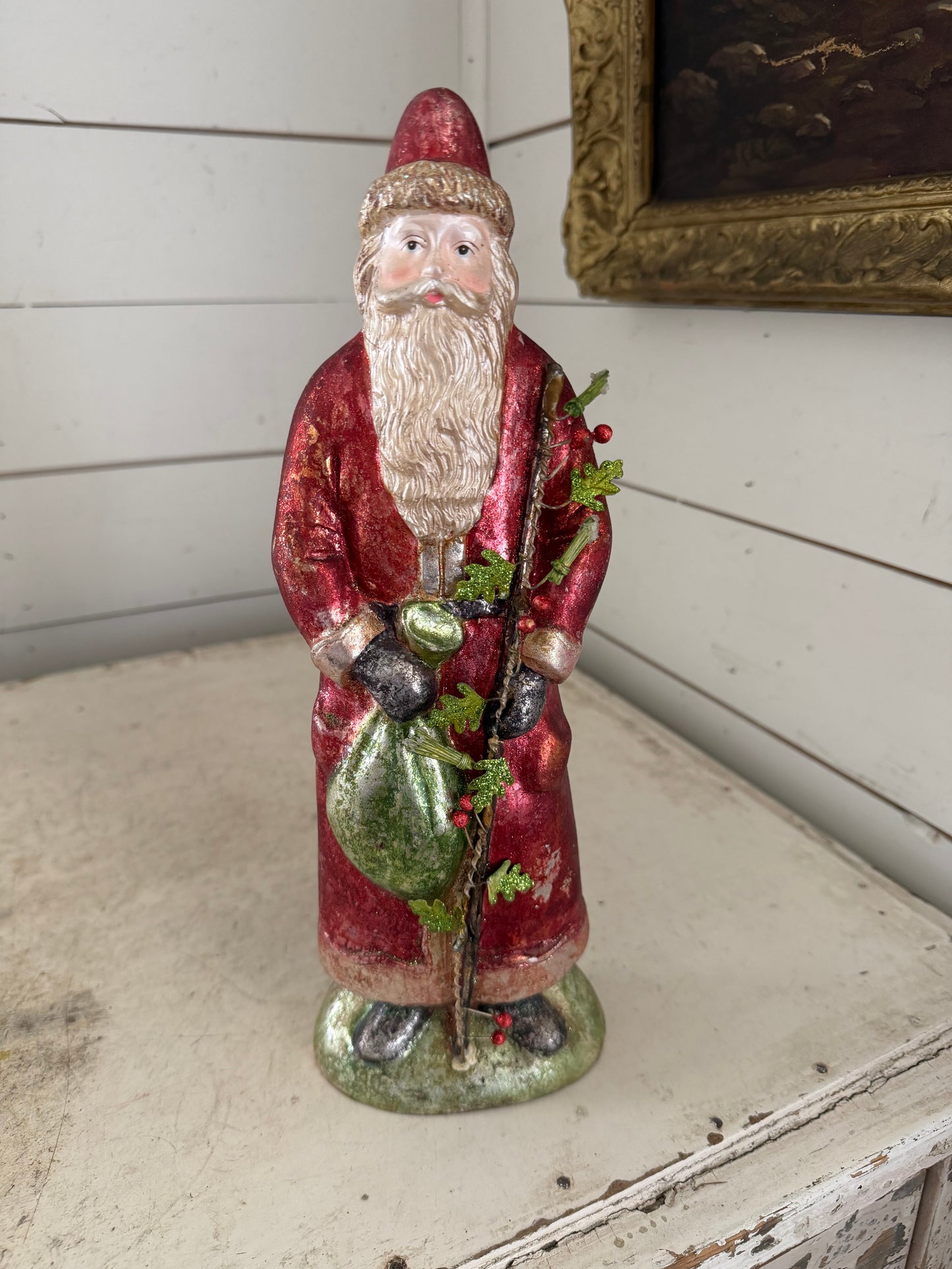 Papier-mâché Style Santa German Inspired Will get cracks fixed in back