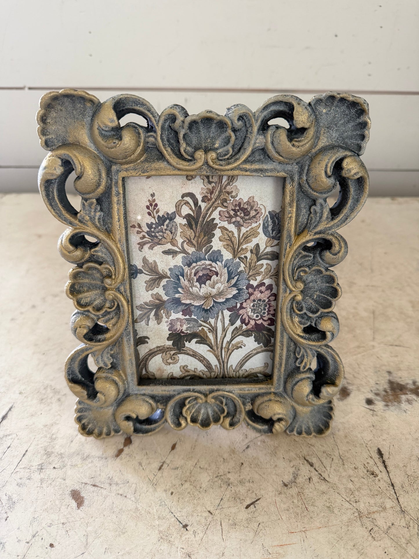Ornate Frame With Floral Swag Print