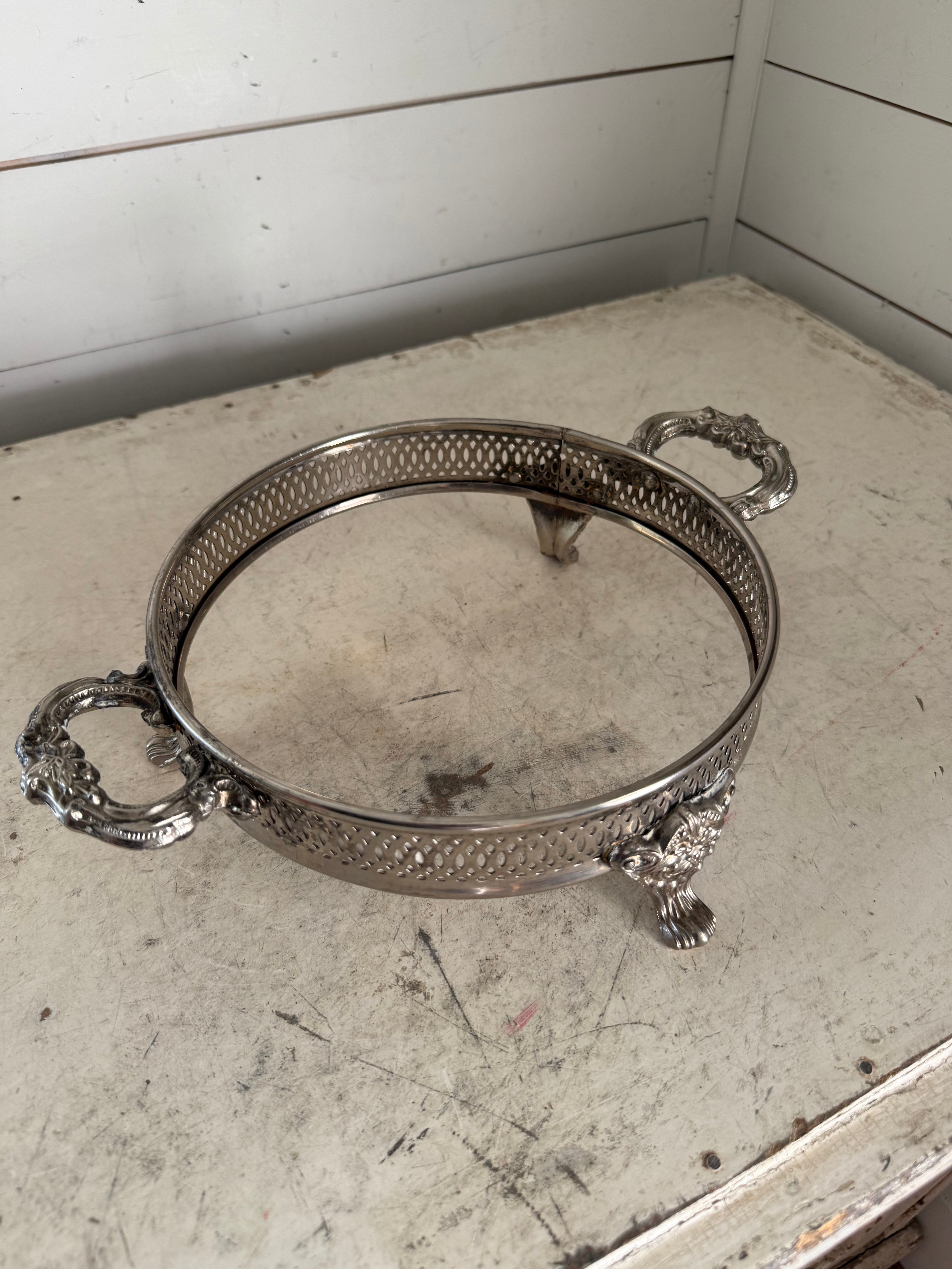 Silver plate Casserole dish holder will get makeover
