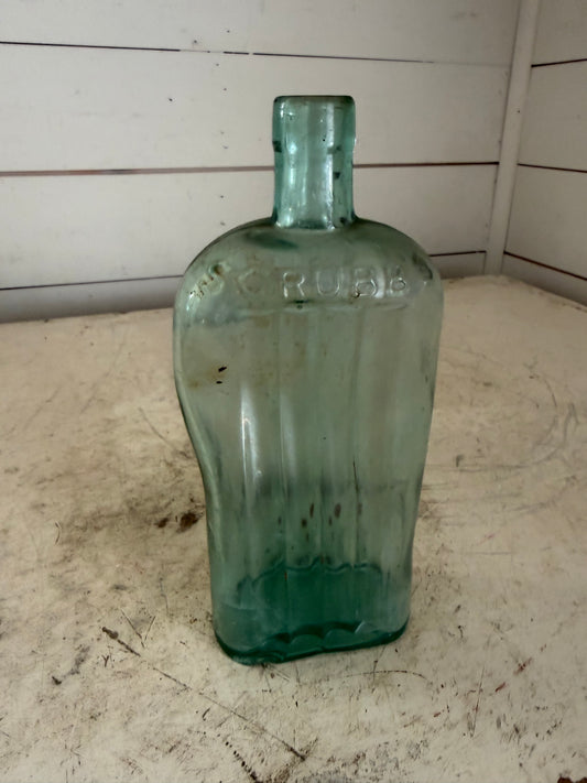 Antique Glass Scrubbs Medicine Bottle - Irregular