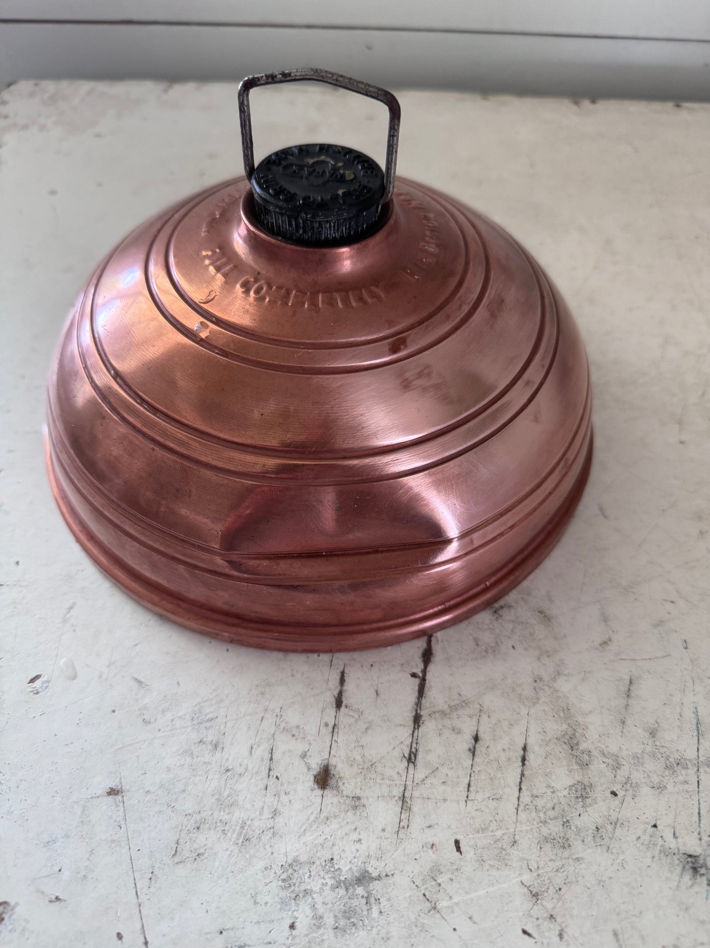 Vintage WAFAX copper bed warmer