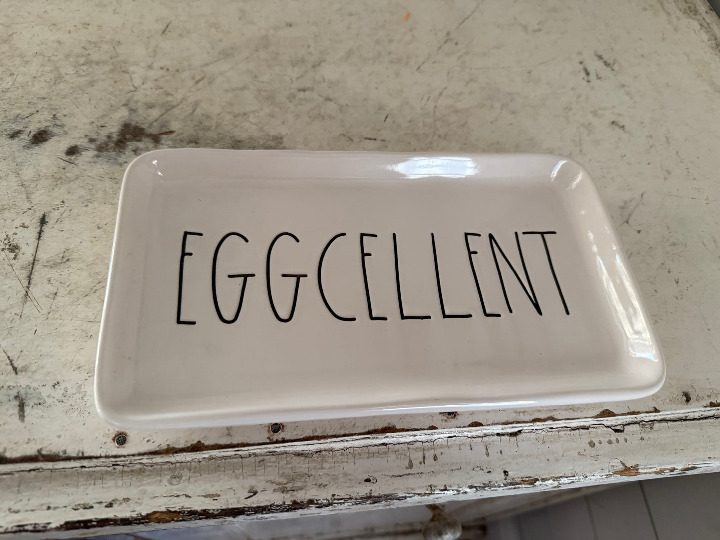 Rae Dunn Eggcellent Serving Platter ~ Tray ~ Plate ~ Dish ~ Rectangle