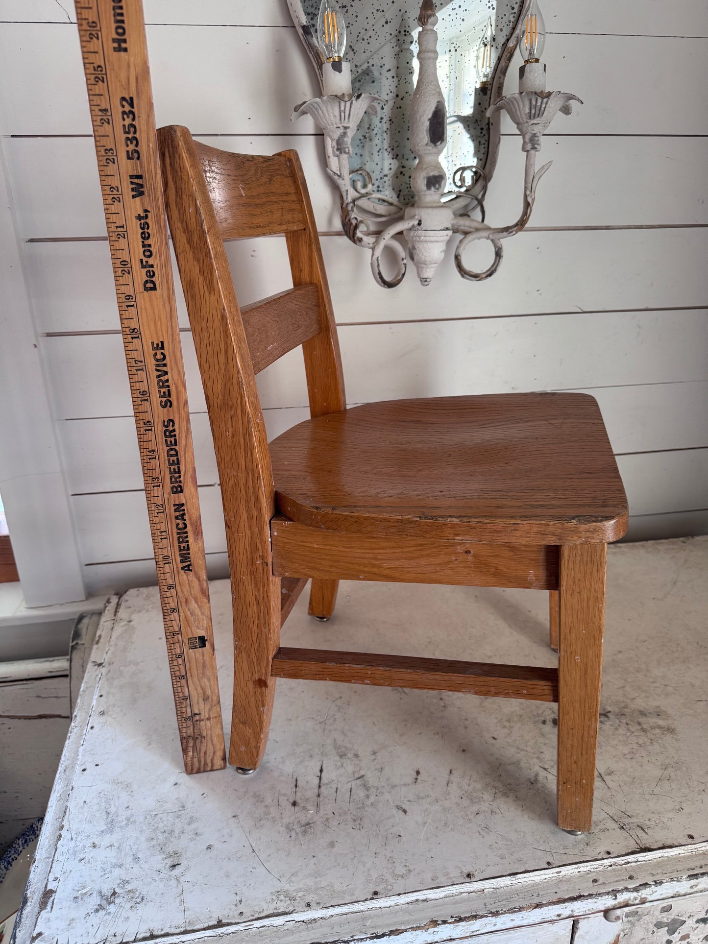 Vintage Oak Childs School Chair  Set of 2 1950's