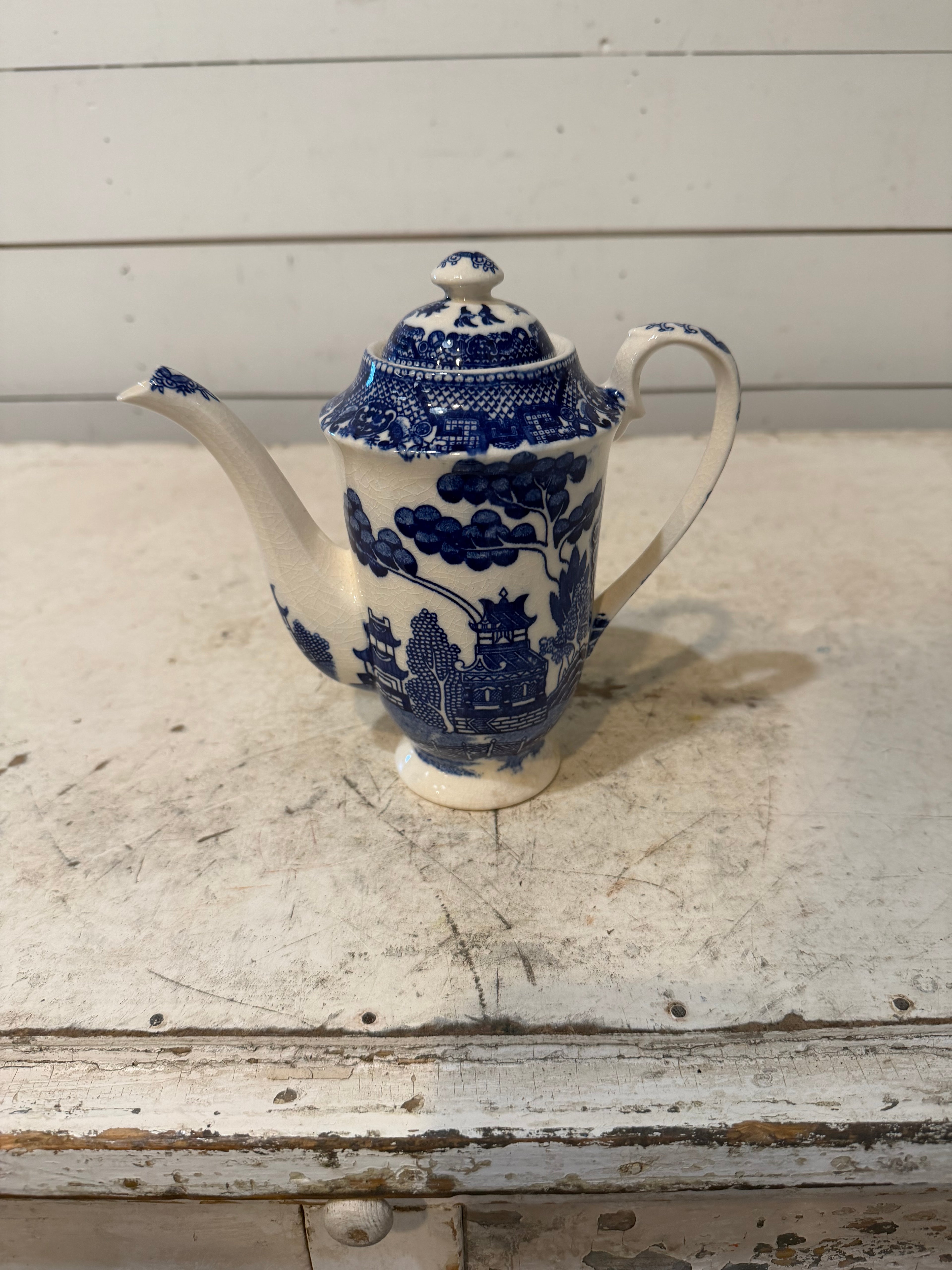 Occupied Japan Blue Willow China Tea Pot
