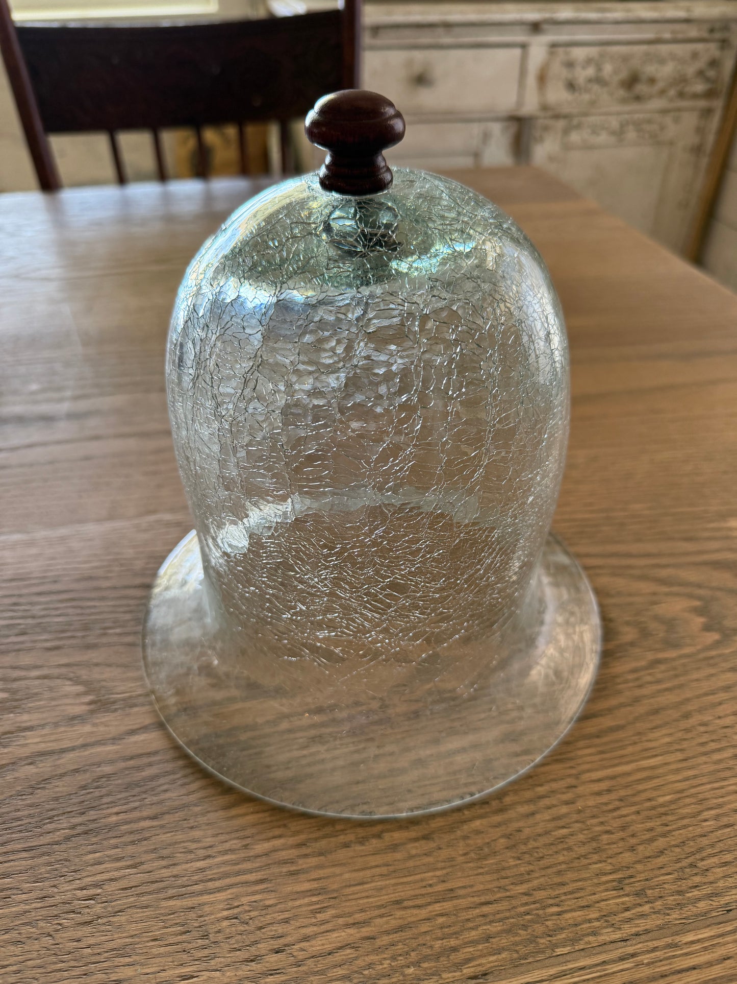 Crackle Glass Cloche with knob