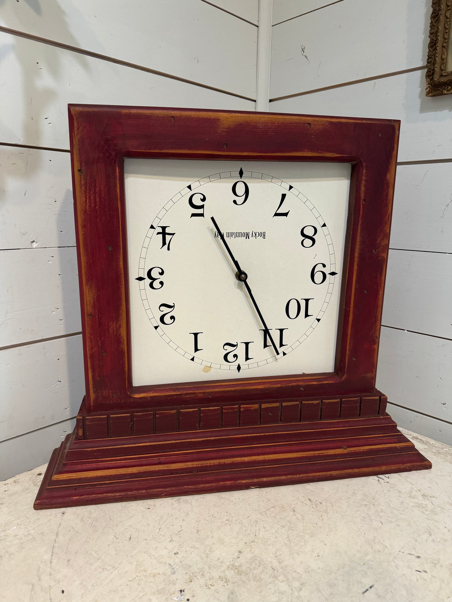 Wood Clock - zeb us going to flip the face and paint it will be a shelf sitter