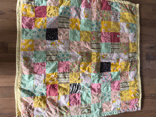 Pieced baby blanket crazy quilt