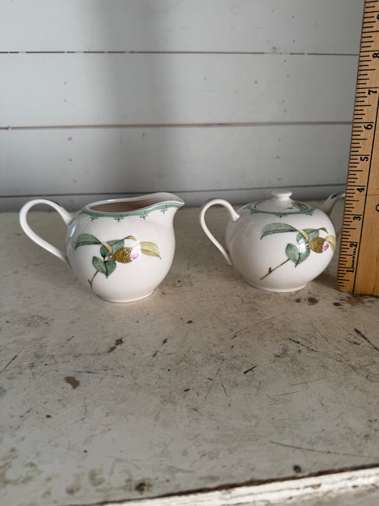 Grace China Sugar Dish and Creamer