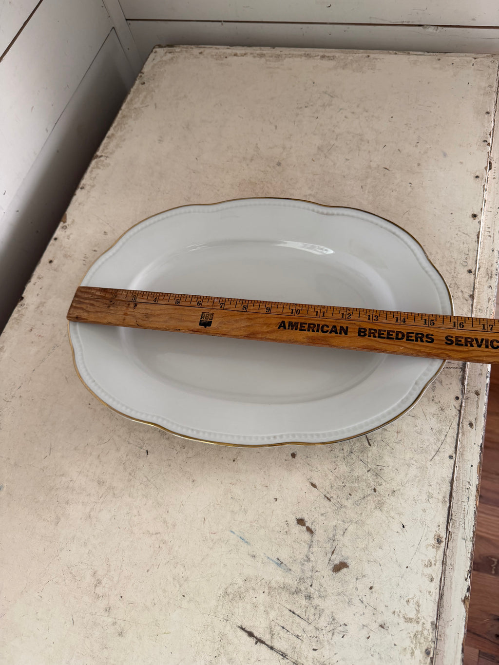 Large white platter with Gold trim P.T. Tirschenreuth Bavaria
