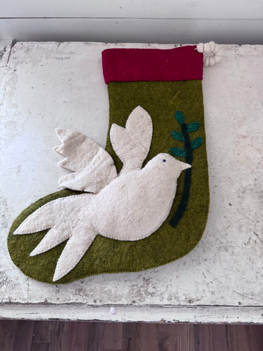 Wool Turtle Dove Stocking