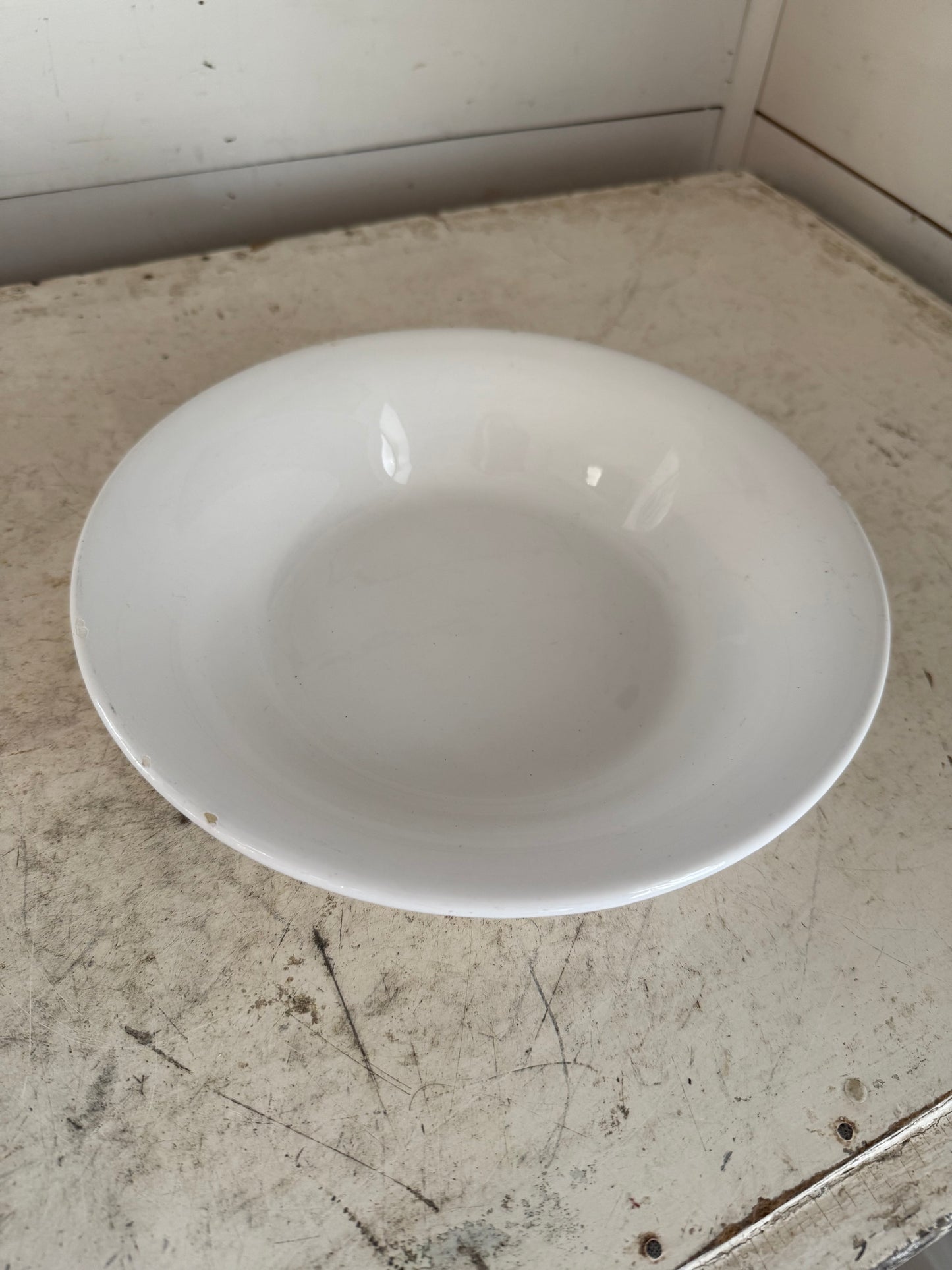 White Italian Pottery Barn Serving Bowl as is