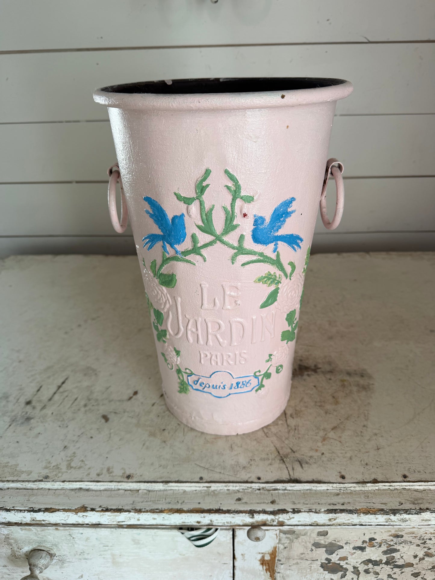 Le Jardin Paris Painted Flower Bucket - Will Get Makeover
