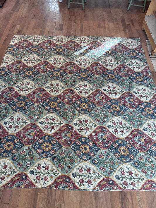 Queen Size Quilt with muted bohemian pattern