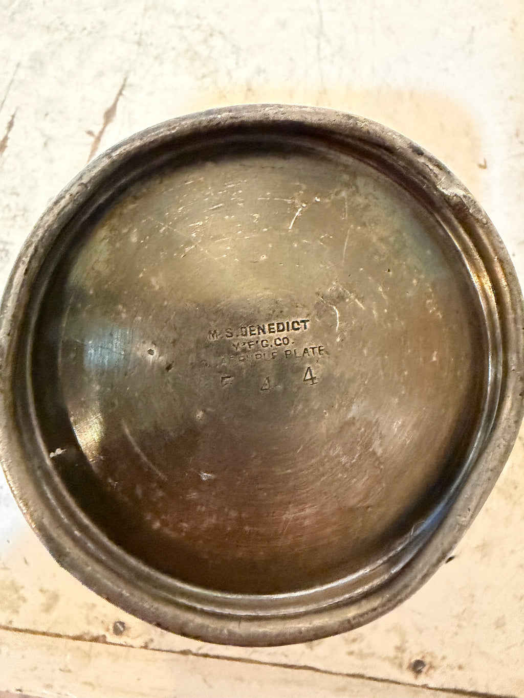 Antique Quadruple Silver Plate Mug (Lid is Included But Not Original)