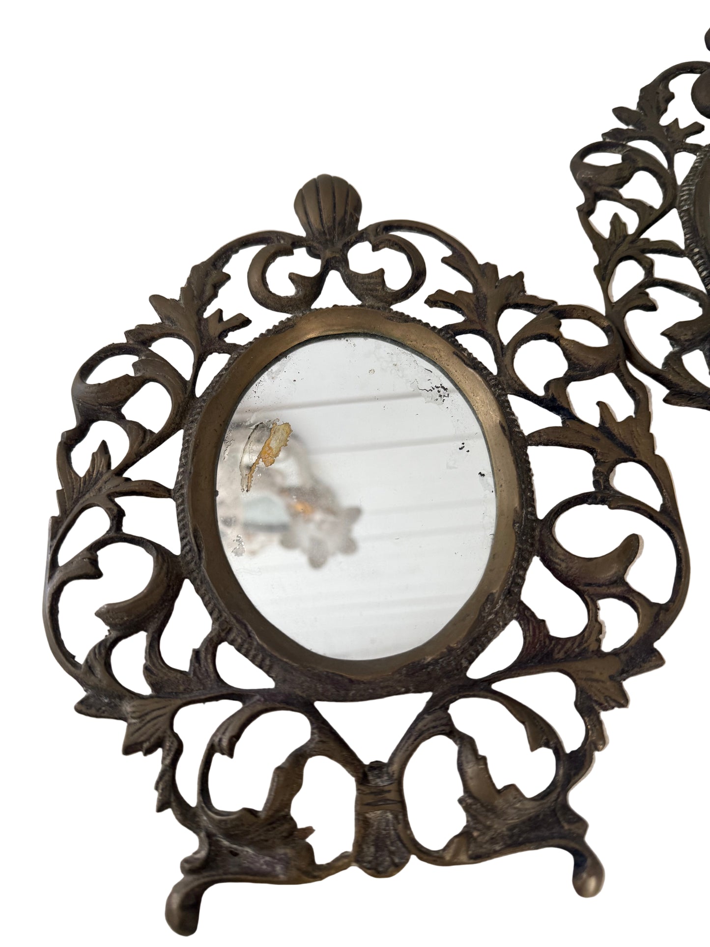 Set of Victorian Ornate cast brass mirrors