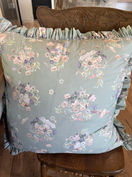 Oversized Harry Potter™ Hedwig™ Post ruffled throw pillow with feather insert from Pottery Barn Teen