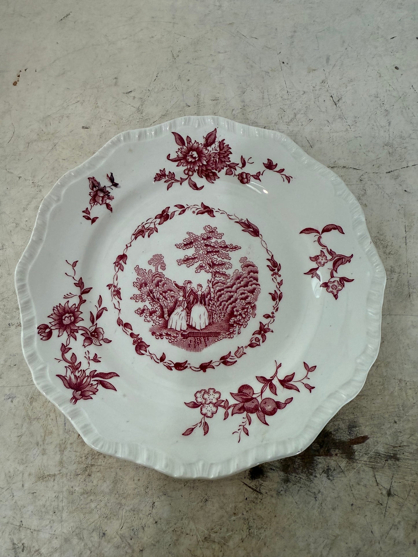 Mason‘s ironstone pink and white dessert plate