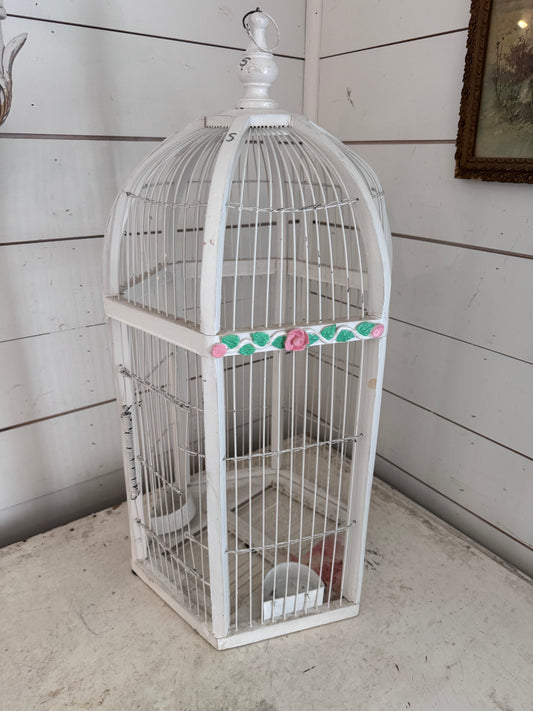 Large Wood and Metal Bird Cage