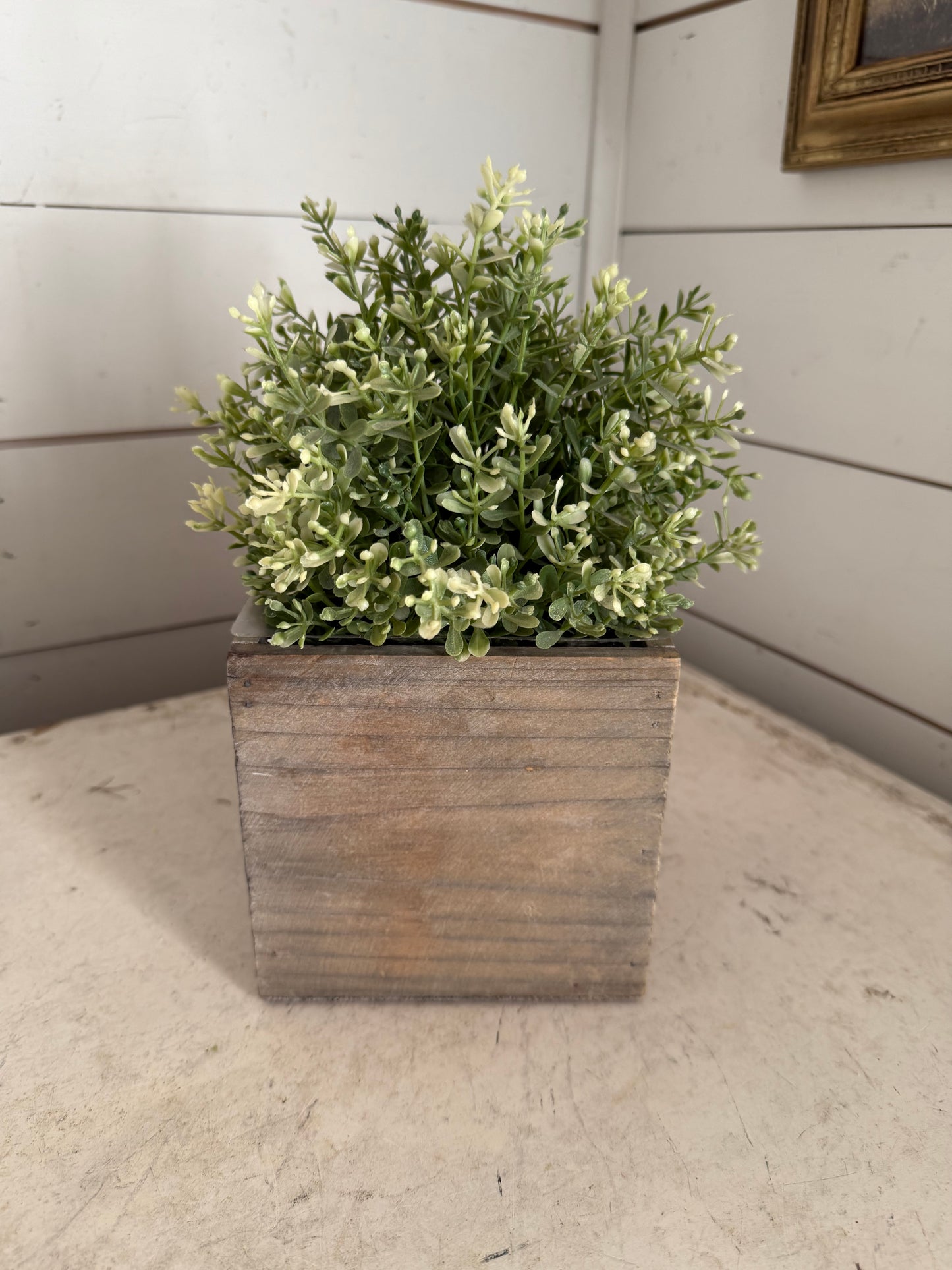 Vintage wood planter will get makeover greenery not included