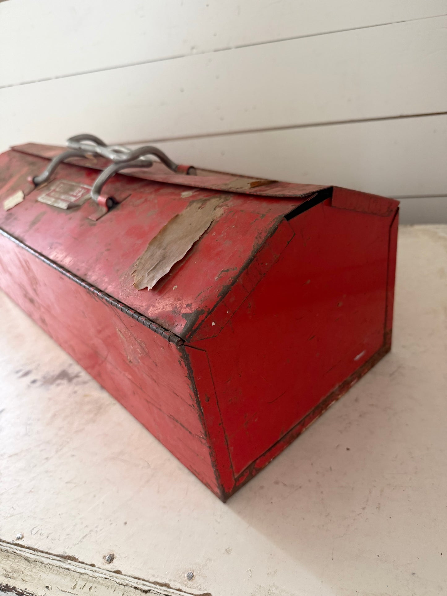 Vintage Red toolbox will get scrubbed