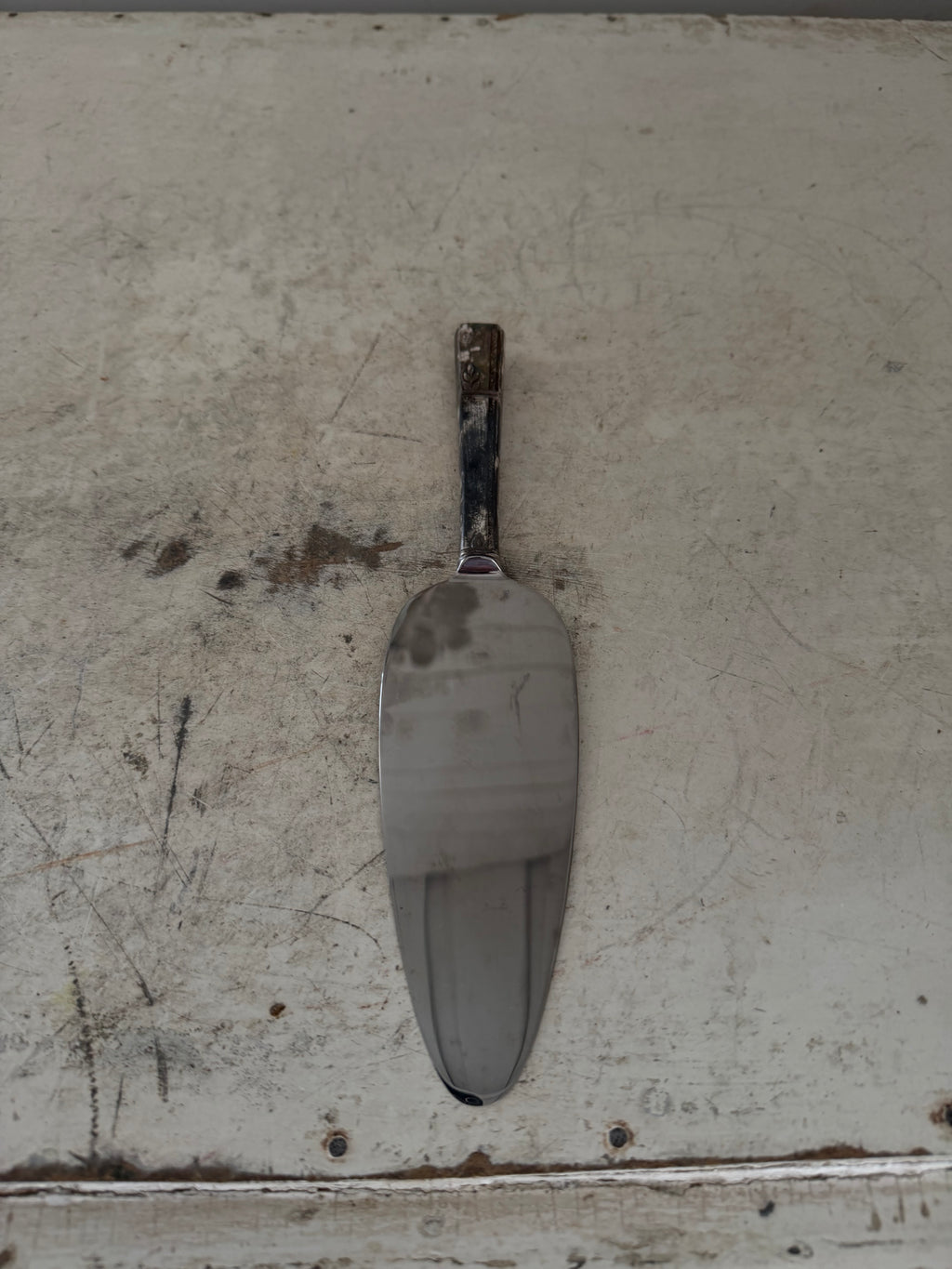 Vintage Cake Server With Silver Plate Handle and Stainless Steel Blade