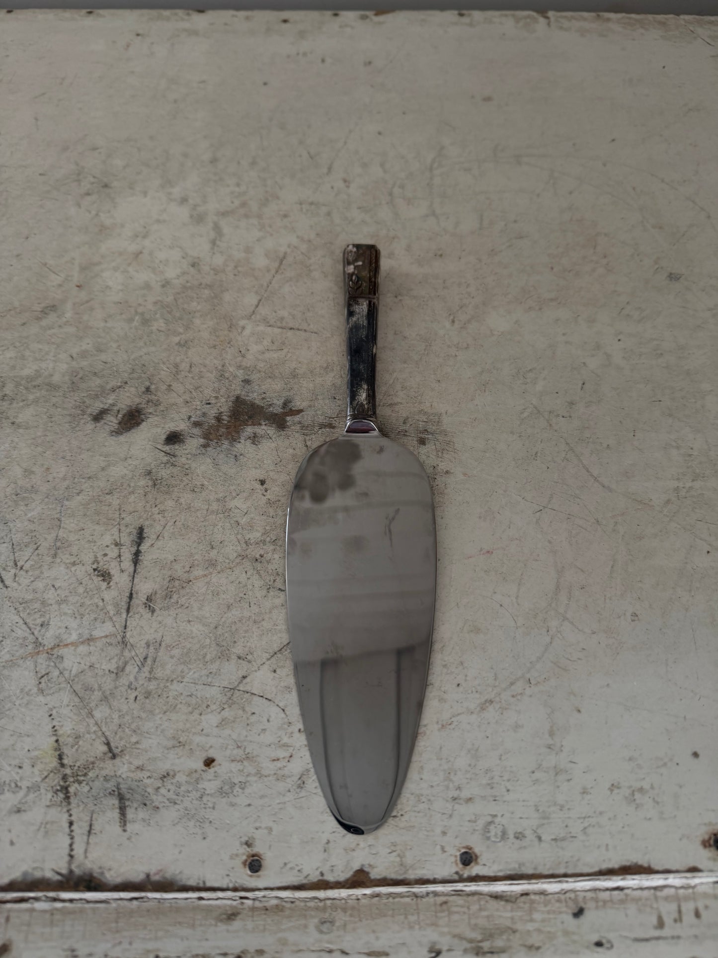 Vintage Cake Server With Silver Plate Handle and Stainless Steel Blade