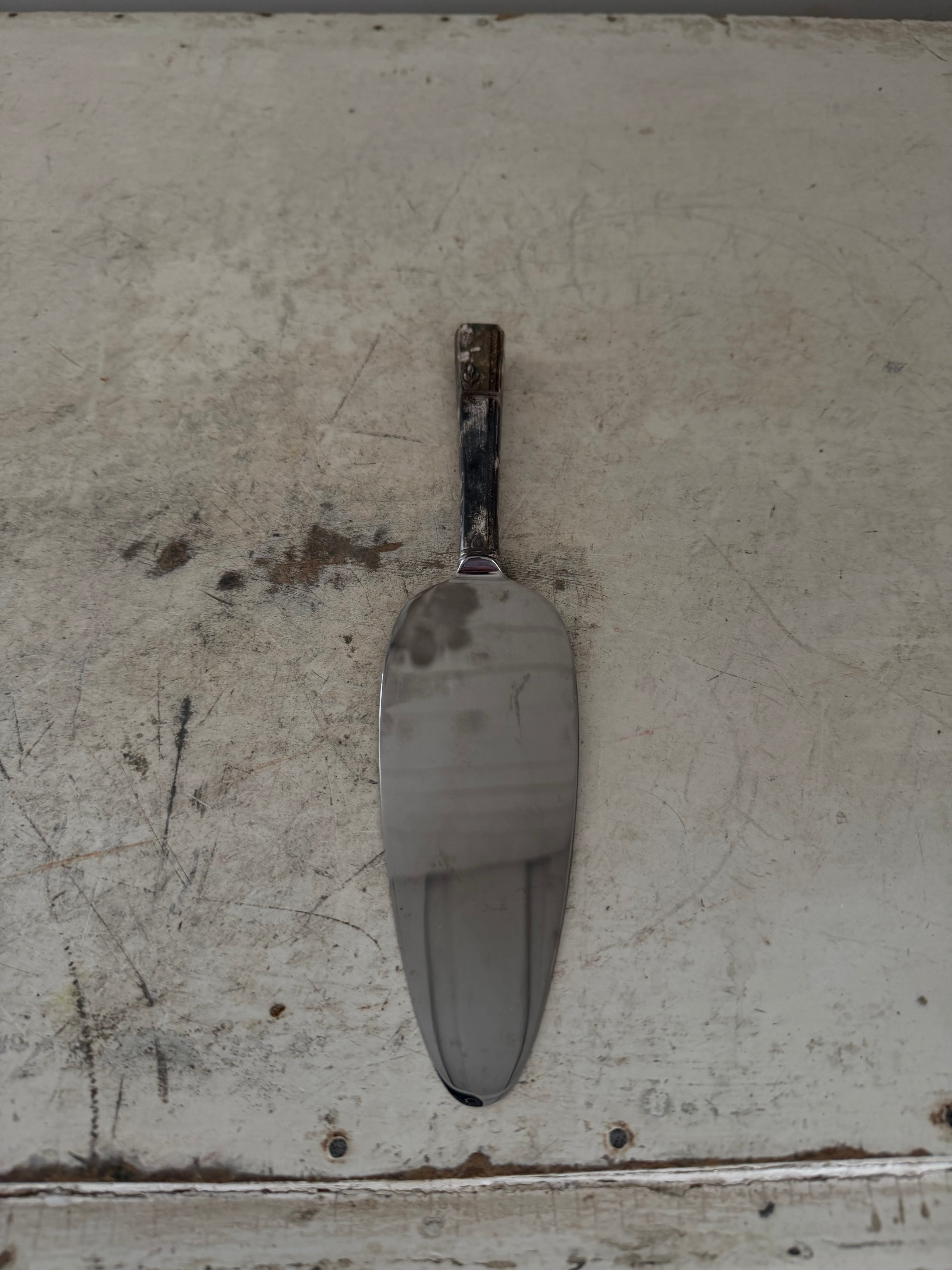 Vintage Cake Server With Silver Plate Handle and Stainless Steel Blade