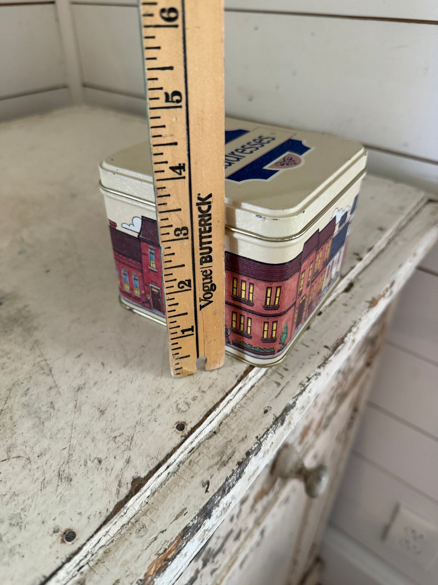 Vintage House Lined Street Addresses Tin Can