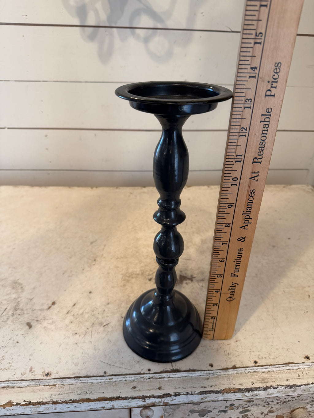 Metal candlestick Black 13.25”