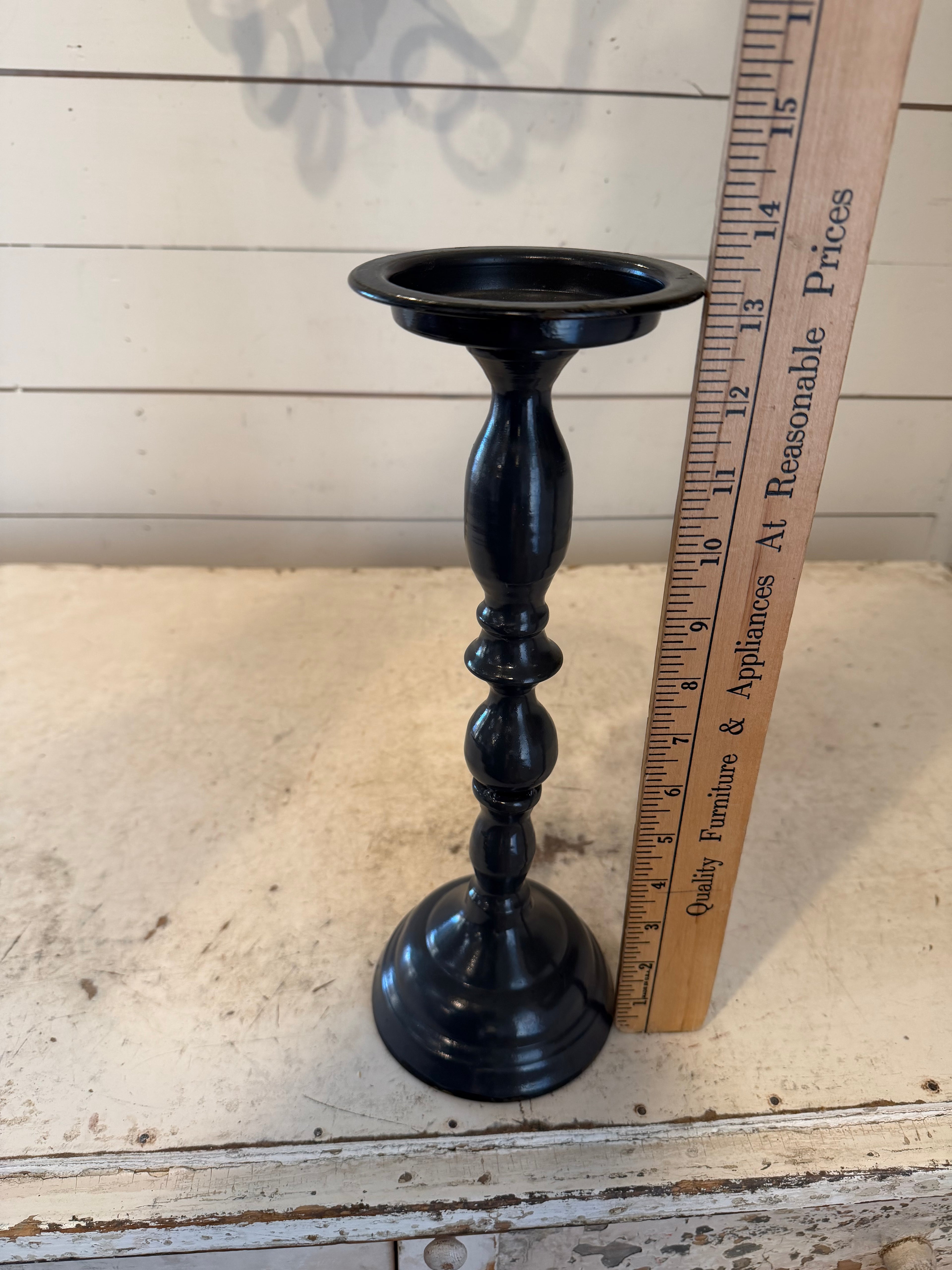 Metal candlestick Black 13.25”