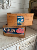 Vintage Wood Fruit Box w/Label Advertising - sold individually
