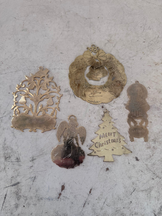 Set of Vintage Brass Ornaments