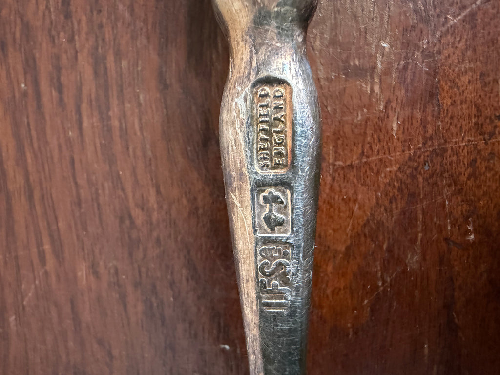 Antique Sheffield, England, Silver Plate Serving Fork