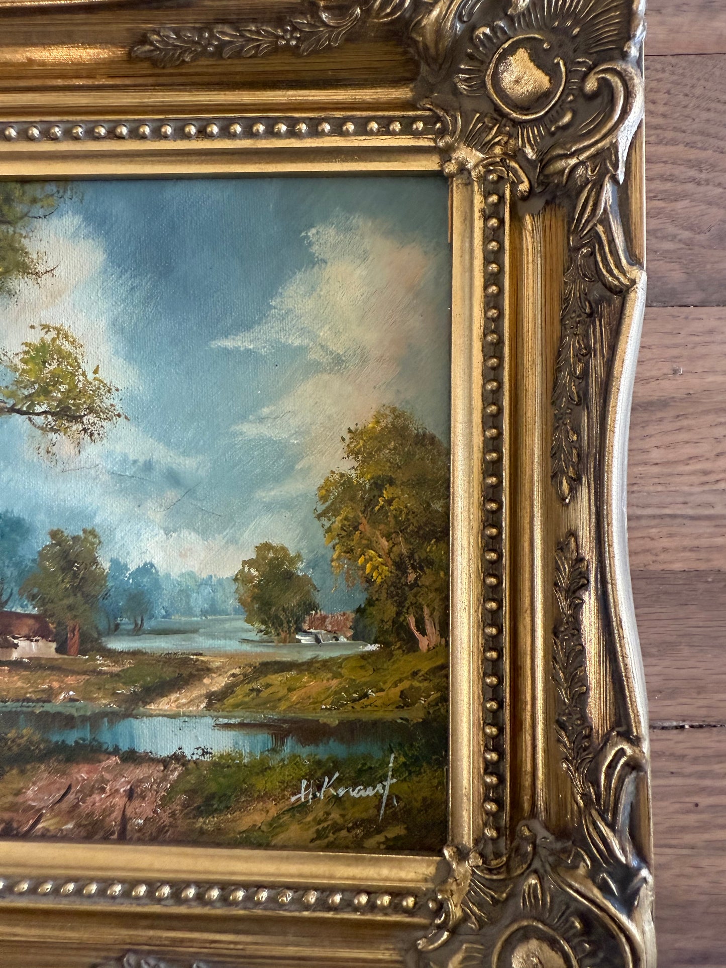 Vintage  Gold Frame with Original Oil 8x10